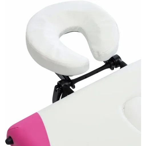 Klappbarer Massagetisch mit 3 Zonen Aluminium weiß und rosa