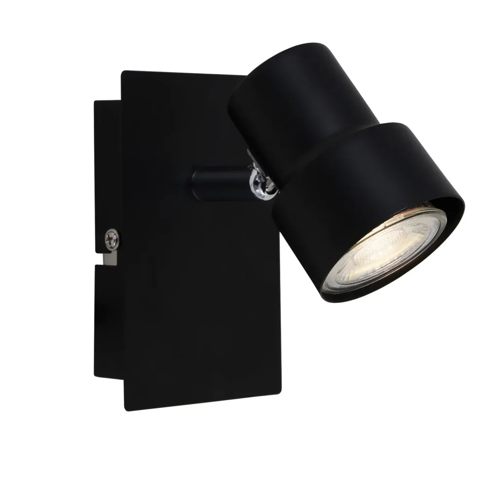 LED Wand- und Deckenleuchte, 12 cm, 460 Lumen, 5 Watt, GU10, schwarz