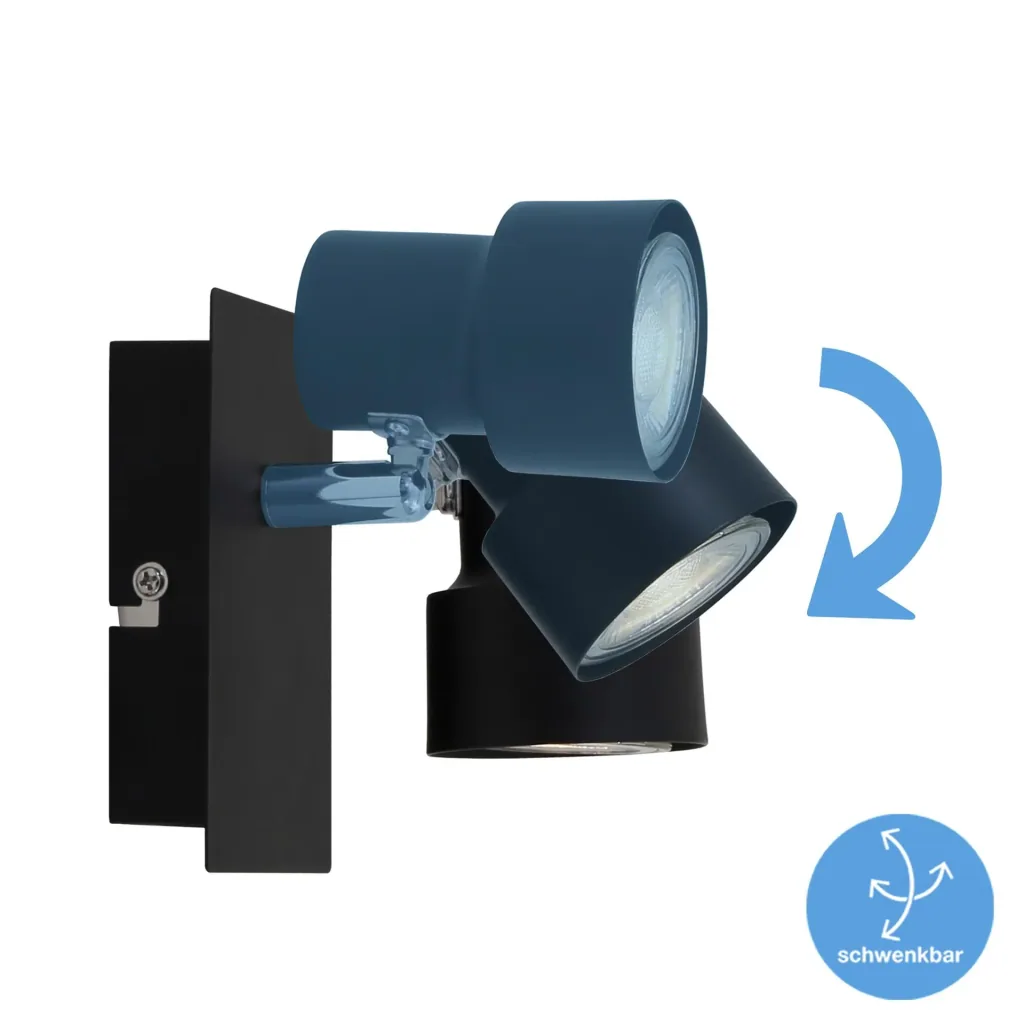 LED Wand- und Deckenleuchte, 12 cm, 460 Lumen, 5 Watt, GU10, schwarz