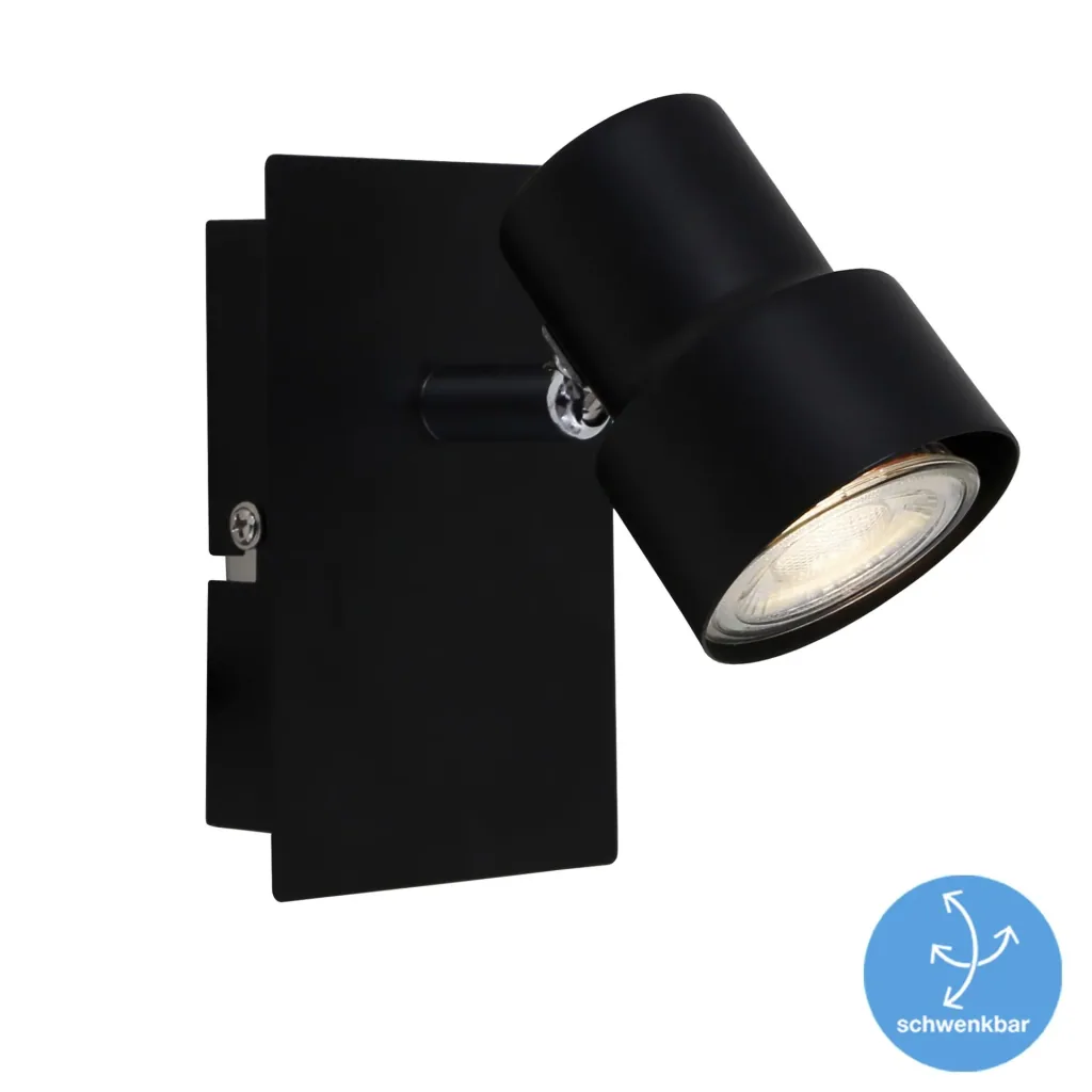 LED Wand- und Deckenleuchte, 12 cm, 460 Lumen, 5 Watt, GU10, schwarz