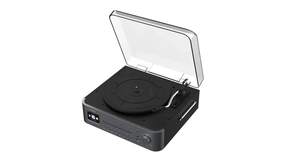 Anlage mit Plattenspieler, Internet, UKW, DAB+/DAB Radio, Bluetooth und MP3 CD-Player