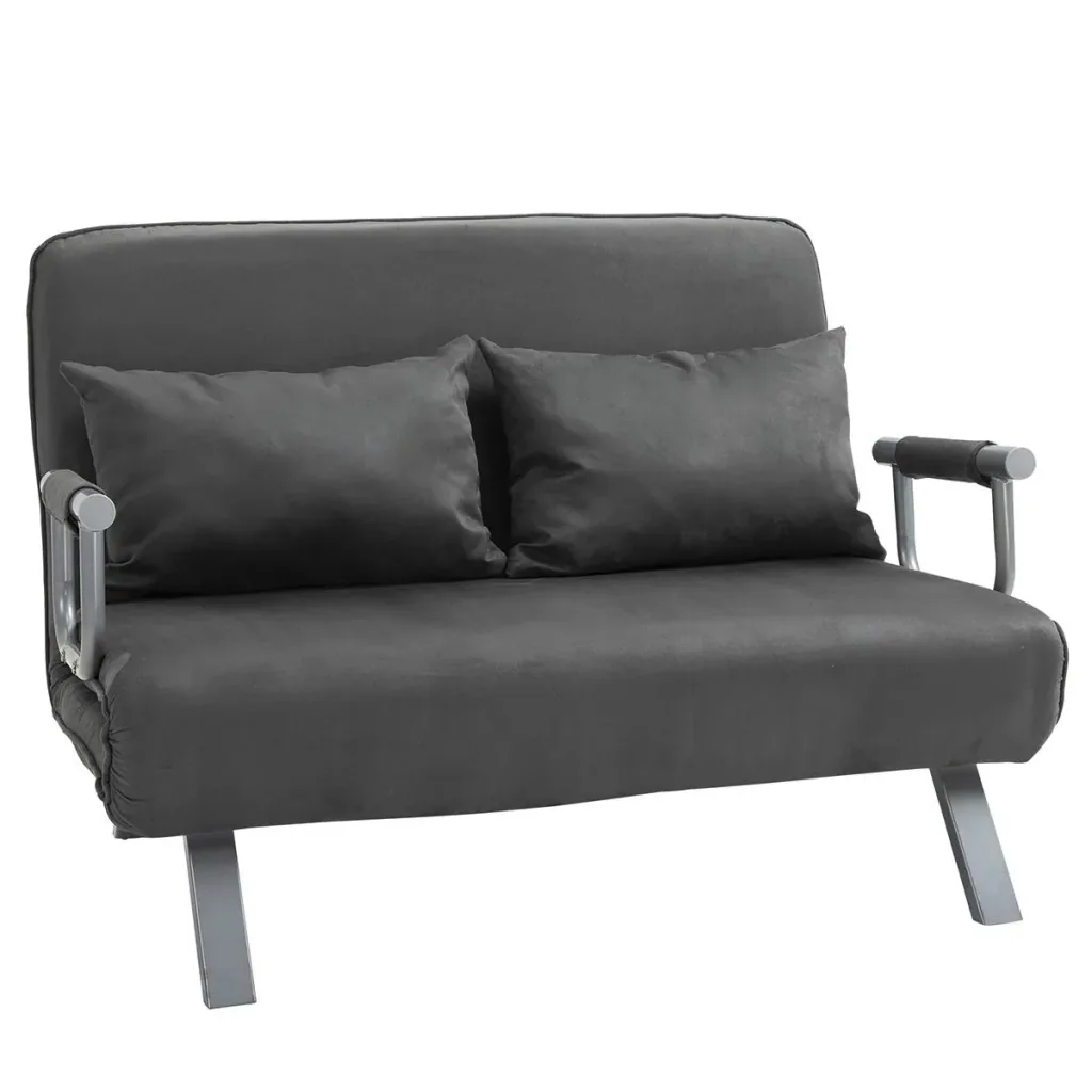 2-Sitzer Schlafsofa mit Armlehne 3-in-1 Schlafsessel Gästebett Klappmatratze Klappbett Chaiselongue Multifunktion Wildle