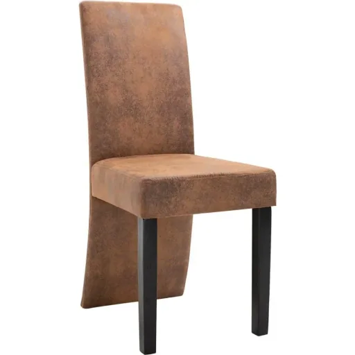 Esszimmerstühle 2 Stück Kunstleder braun