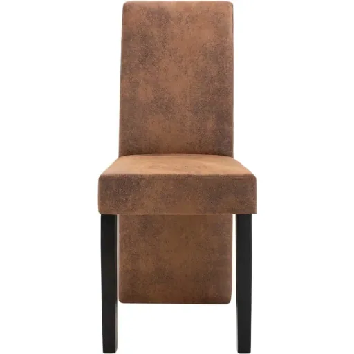 Esszimmerstühle 2 Stück Kunstleder braun
