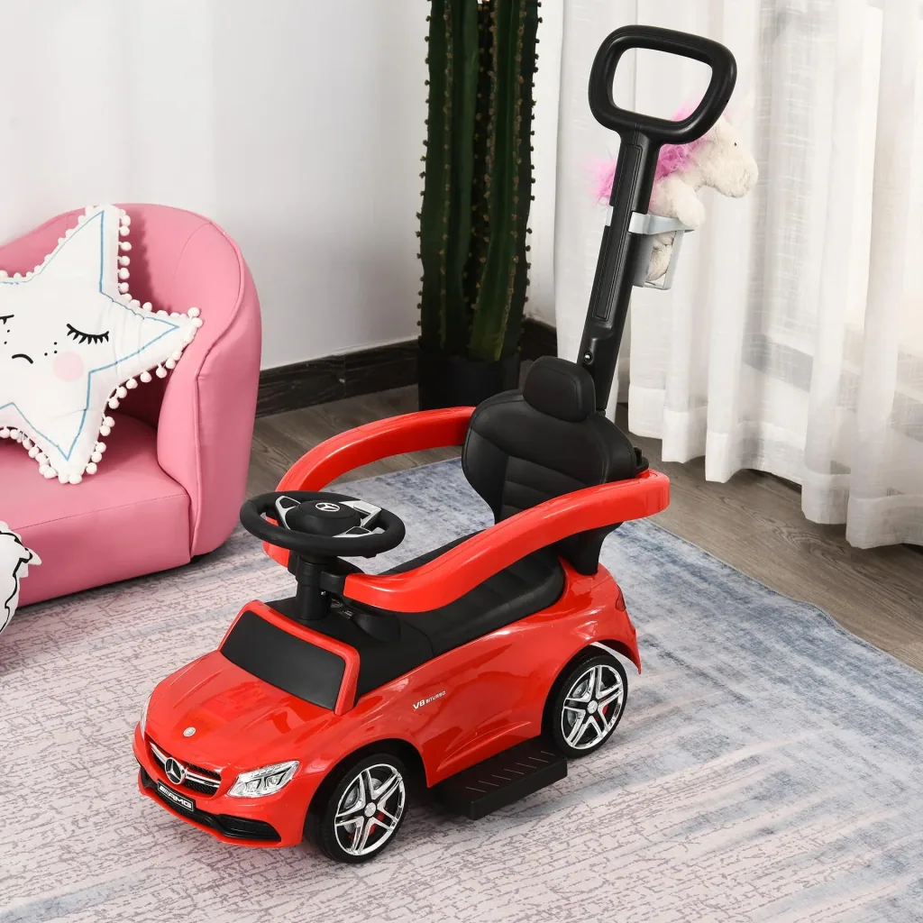 Rutschauto mit Schub- und Haltestange