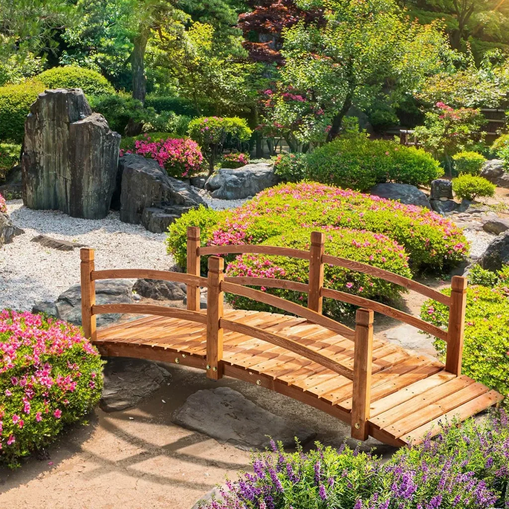 Gartenbrücke aus Holz 185 cm x 72 cm x 58 cm