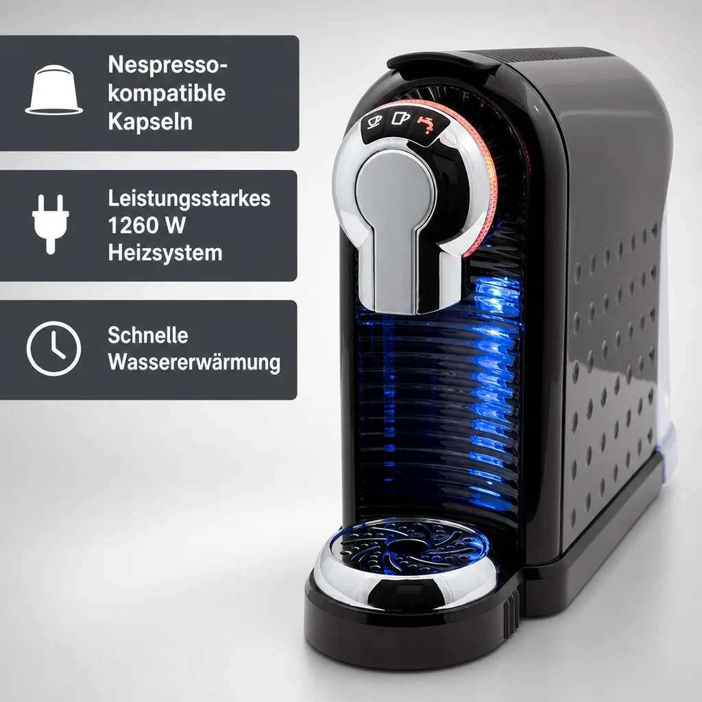 Kapselmaschine, Kaffeeautomat, Teemaschine - für Kaffee und Tee, KKT 01