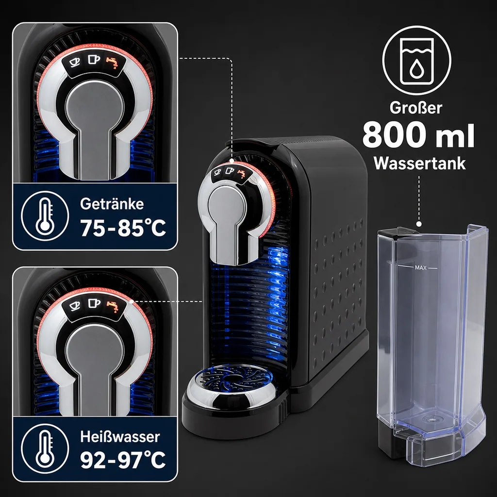 Kapselmaschine, Kaffeeautomat, Teemaschine - für Kaffee und Tee, KKT 01