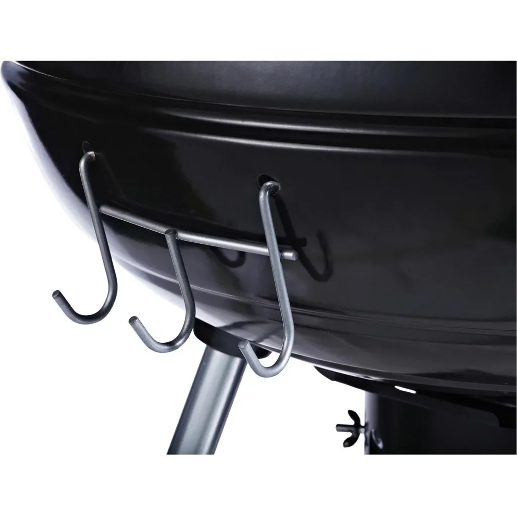 Grillwagen Kohlegrill Standgrill Kugelgrill BBQ rund mit Aschefänger Metall Schwarz Ø57 x 94 cm