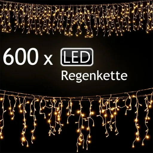 Weihnachtsbeleuchtung 20M 600 LED's für den Innen- und Außenbereich