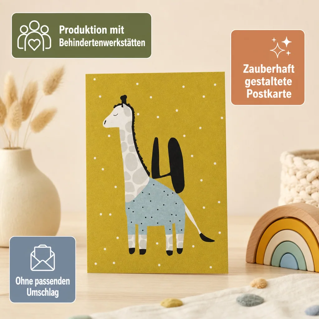 Ava & Yves Postkarte Giraffe "4"