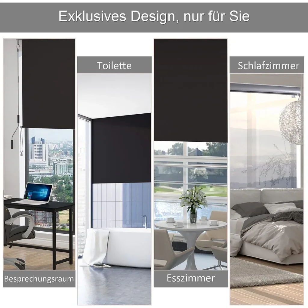 Senkrechtmarkise mit Handkurbel dunkelgrau
