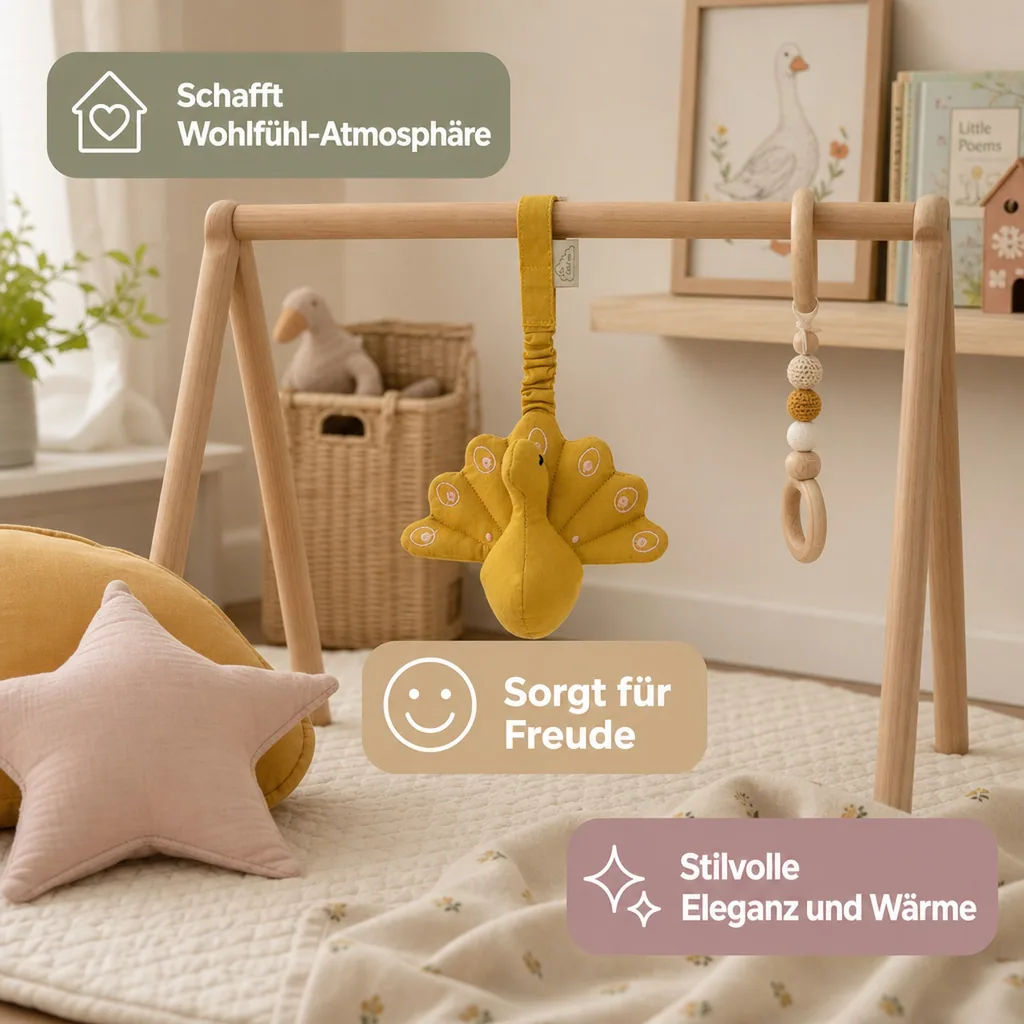 Cam Cam Baby Spielzeug Pfau senfgelb