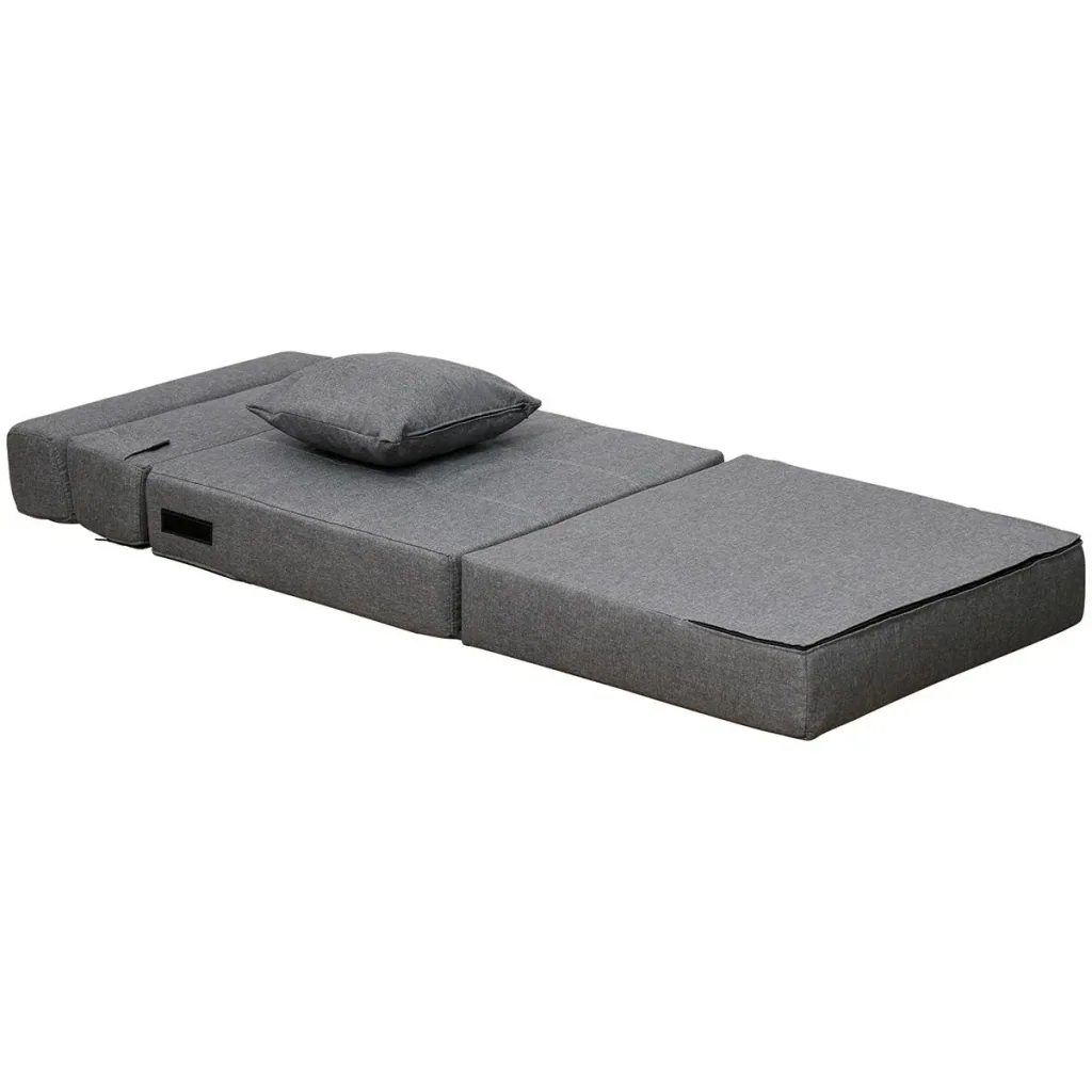 Schlafsessel Schlafsofa Sofabett Einzelsofa mit Waschbarem Kissen Grau 70cm x 70cm x 61cm
