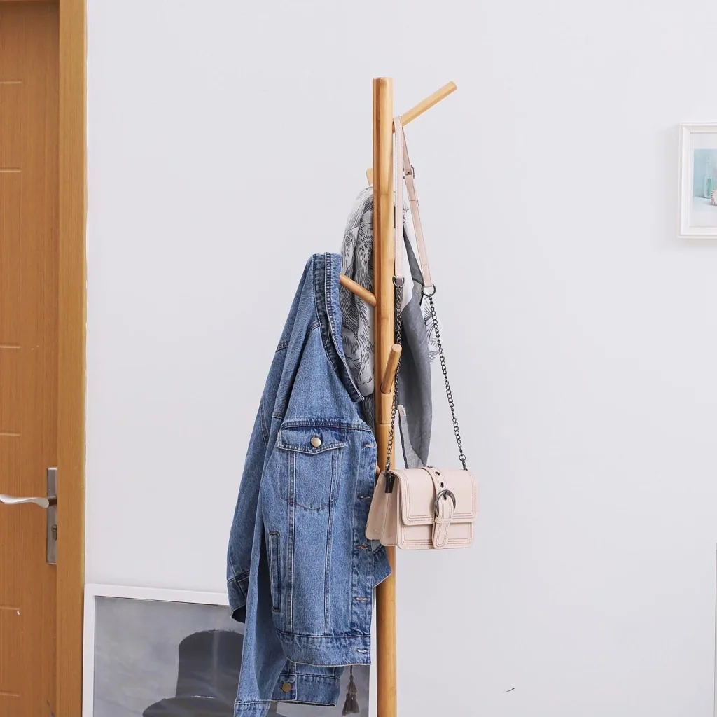 Garderobenständer Kleiderhaken Garderobe mit Sitzbank Baum-Design Zweige 6 Haken