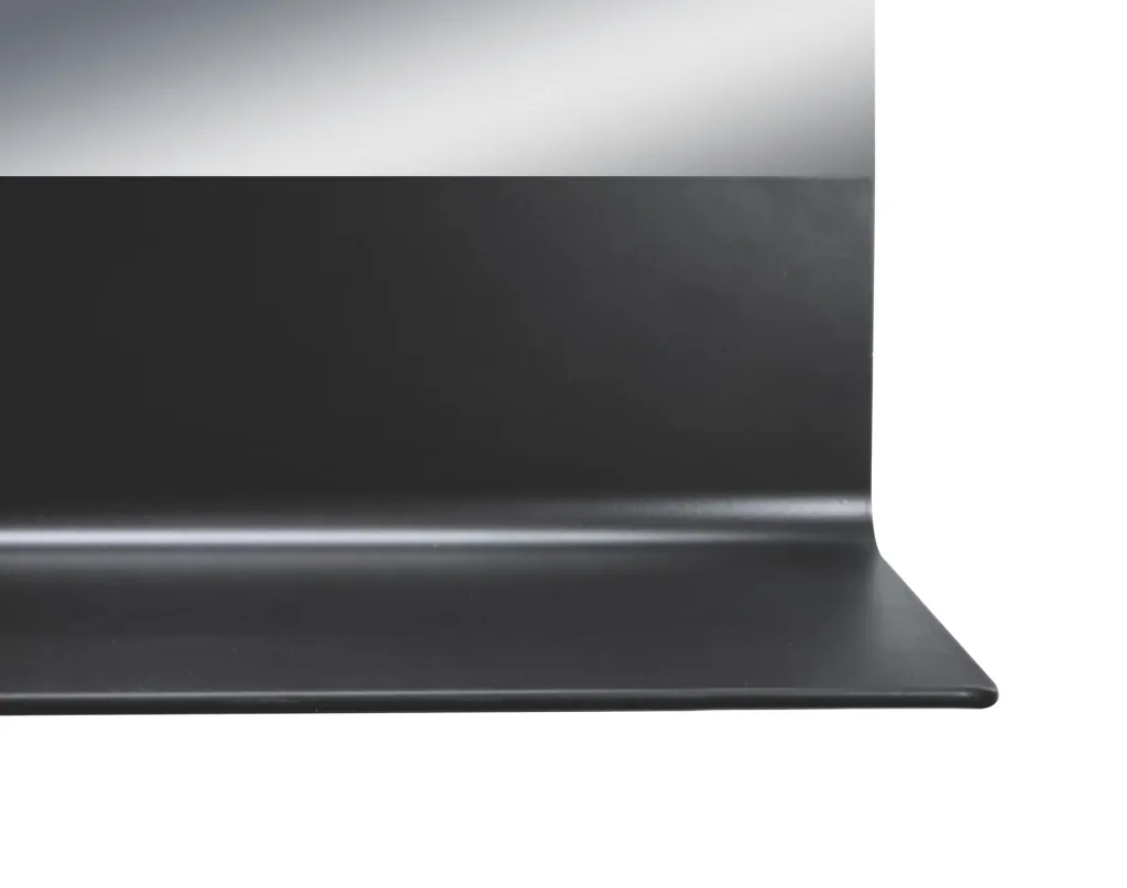 Badezimmerspiegel mit Beleuchtung, "Black Home" - 80 x 60 cm - Lichtfarbe neutralweiß - mit praktischer Ablage