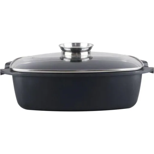 Kasserolle - mit Glasdeckel - 32 cm - Schwarz