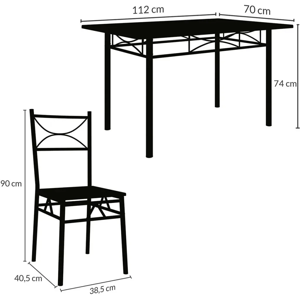 5-teiliges Lounge-Set "Paul" - Esstisch + 4 Stühle - Buche