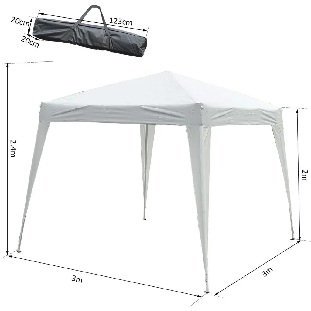 Faltpavillon 3x3m Pavillon Faltzelt Partyzelt Gartenzelt Popup Weiß