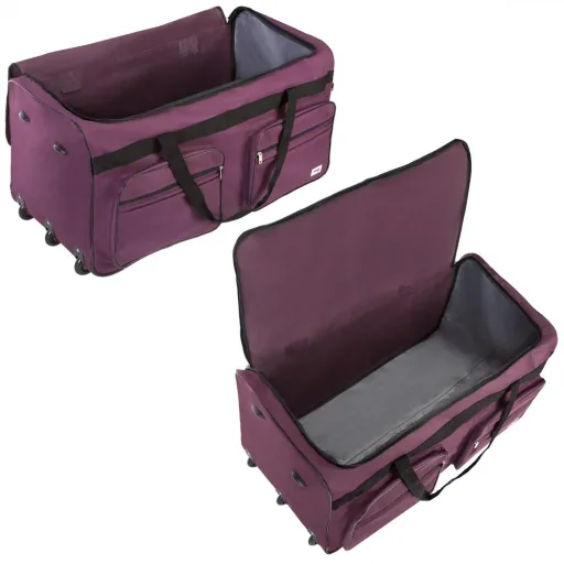 XXL Reisetasche Lila mit Trolleyfunktion 3 Rollen 160 LITER 85x43x44cm