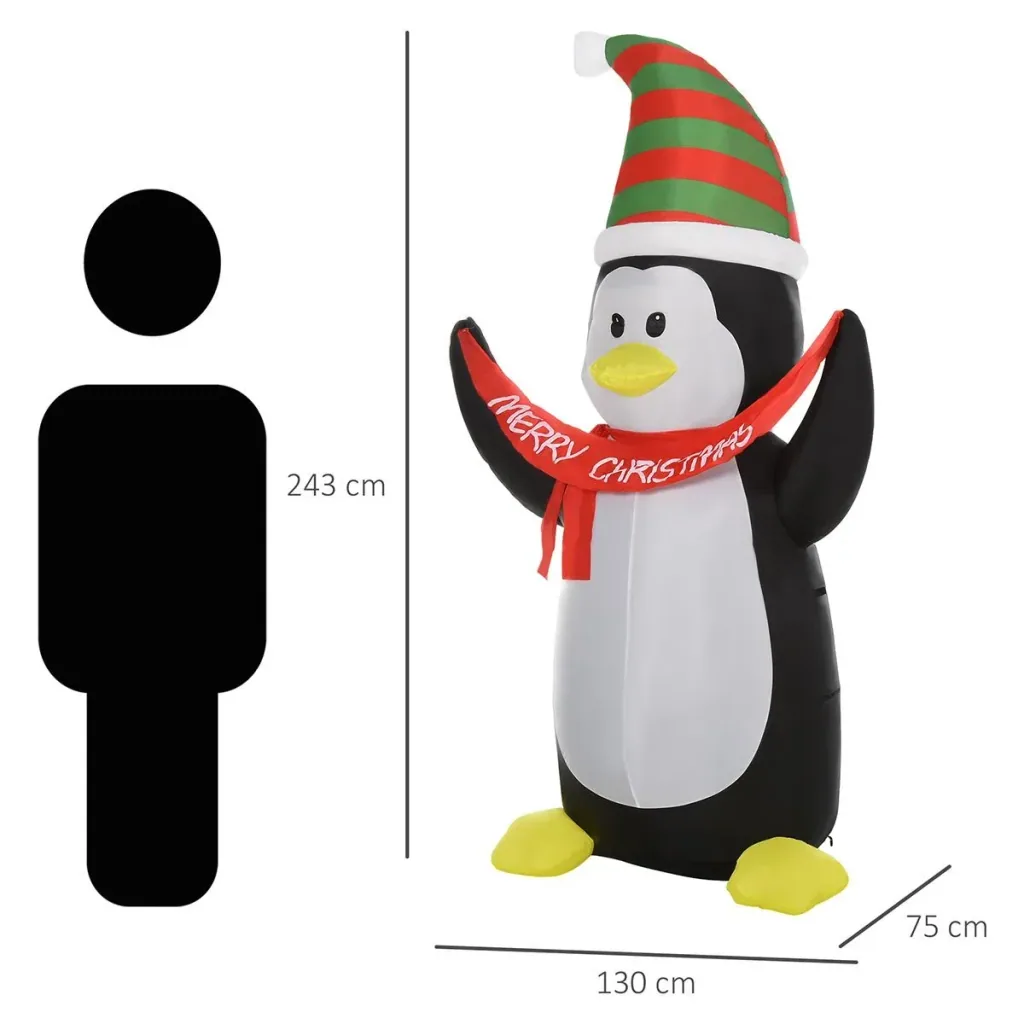 Aufblasbare Pinguin 130 cm x 75 cm x 243 cm | Aosom.de