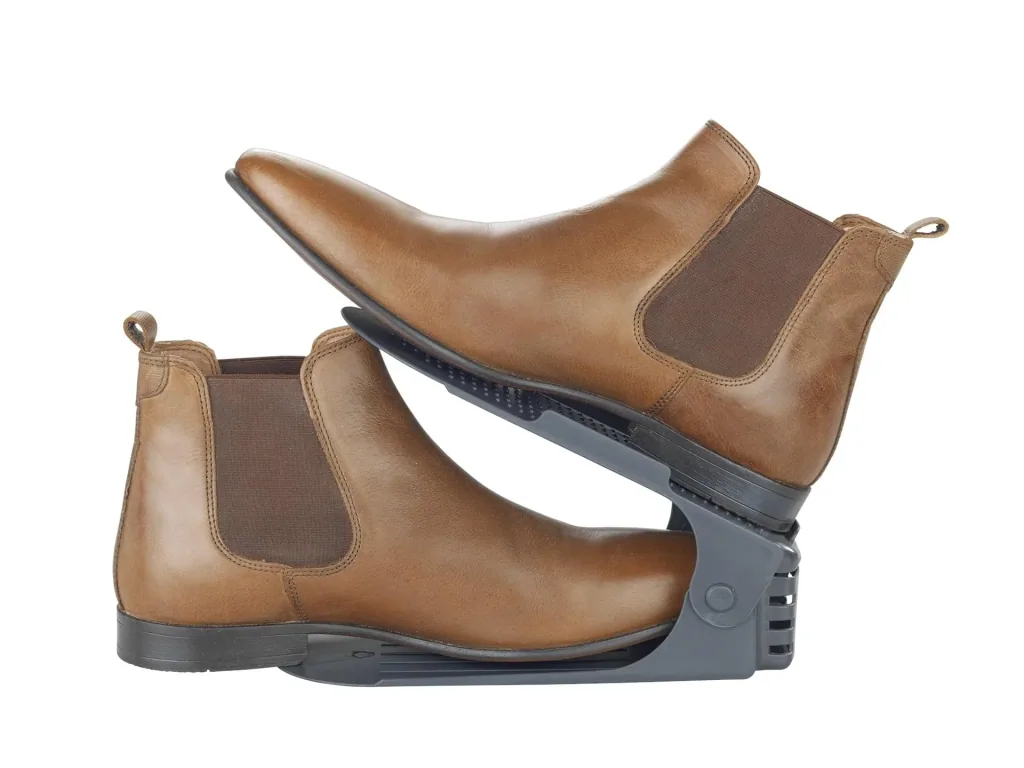 Schuhhalter, Schuhstapler,Schuhorganizer höhenverstellbar, Grau, 8er