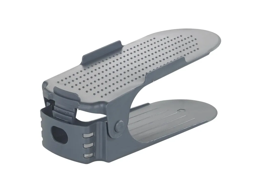 Schuhhalter, Schuhstapler,Schuhorganizer höhenverstellbar, Grau, 8er