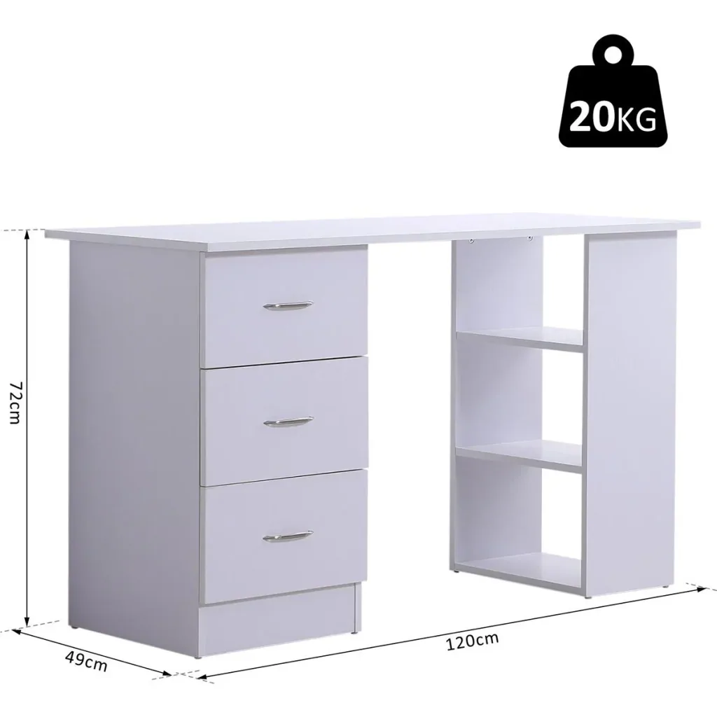 Schreibtisch inkl. 3 Schubladen und Regal