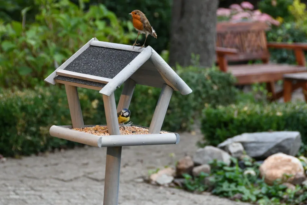 Schweden Vogelfutterhaus Set mit Streu Futter 1 kg