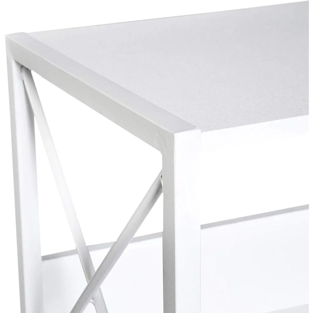 Standregal Bücherregal Aufbewahrungsregal 4 Staufächer Metall Weiß 40 x 35 x 108 cm