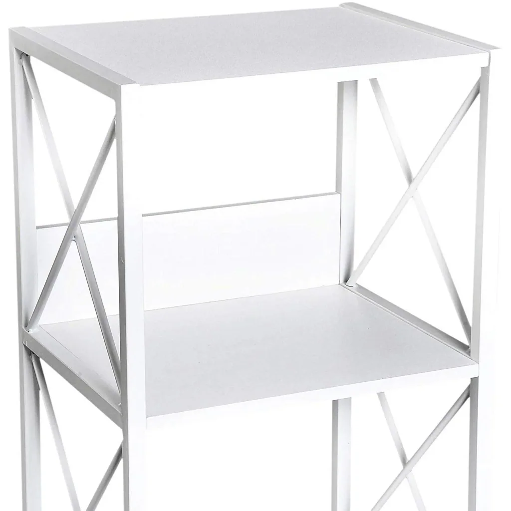 Standregal Bücherregal Aufbewahrungsregal 4 Staufächer Metall Weiß 40 x 35 x 108 cm