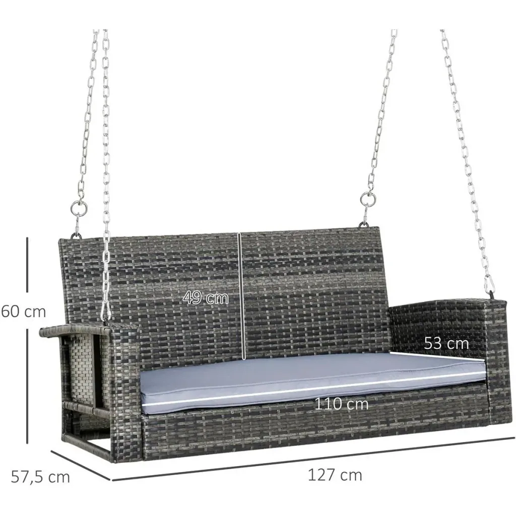 Hängebank 2-Sitzer 127 cm x 57,5 cm x 60 cm
