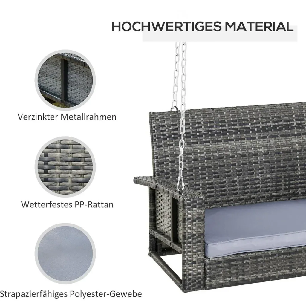 Hängebank 2-Sitzer 127 cm x 57,5 cm x 60 cm