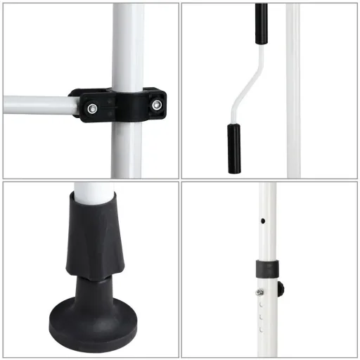 Klemmmarkise Weiß/Grau 250cm