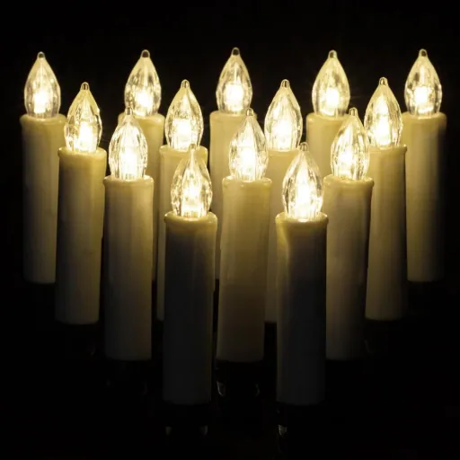 Geführte Weihnachtskerzen 30 x warmes Weiß mit Fernbedienung & Timer