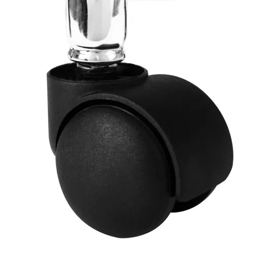 Rollhocker schwarz mit Rückenlehne