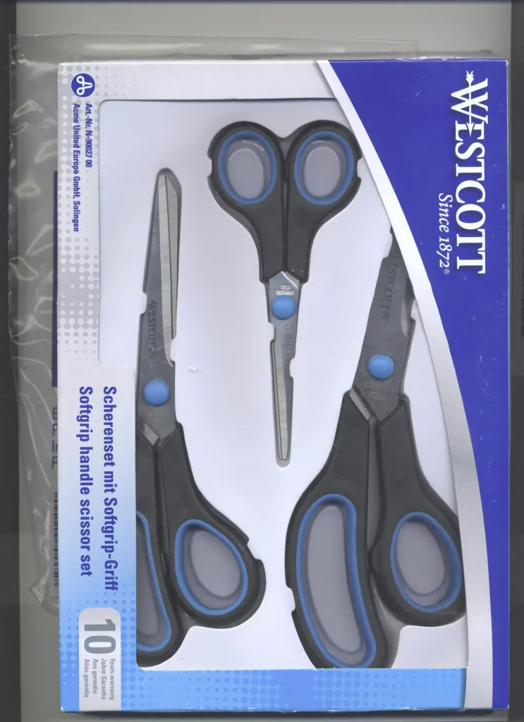 Haushalts-Scheren-Set, 3-teilig, Schwarz/ Türkis