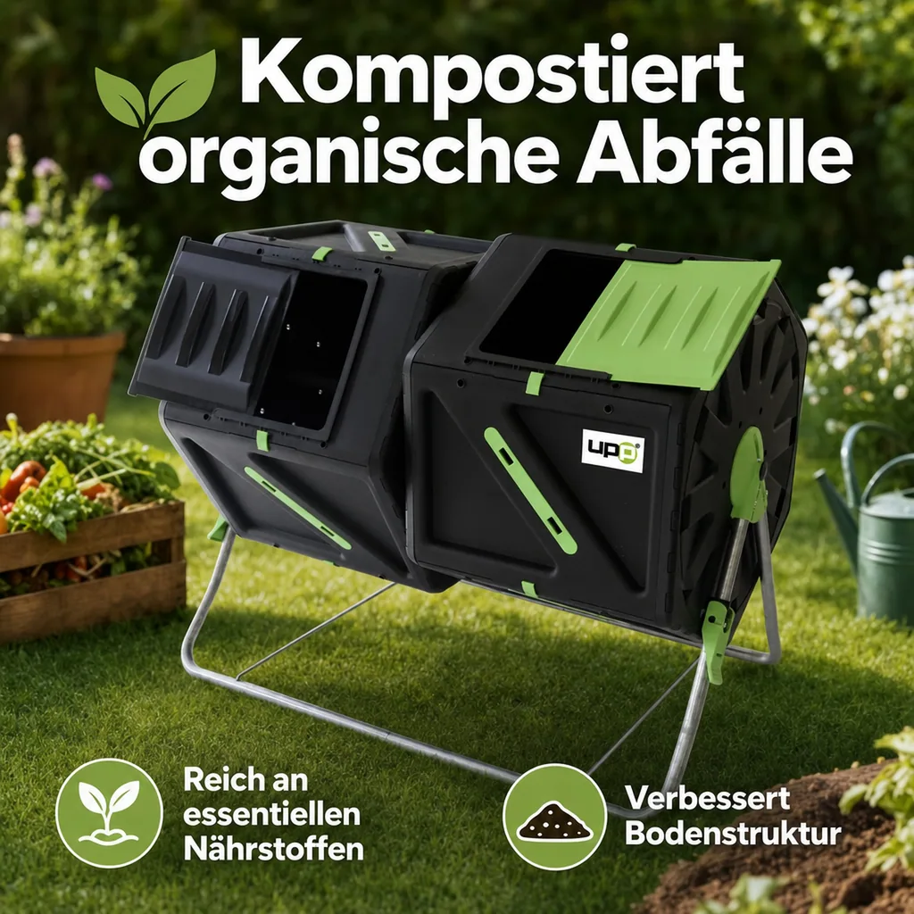 Trommel-Komposter 2 Kammern je 105 Liter