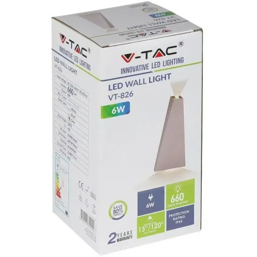 VT-826 LED-Wandleuchte - 4W - 3000K - 450 Lumen - Grau
