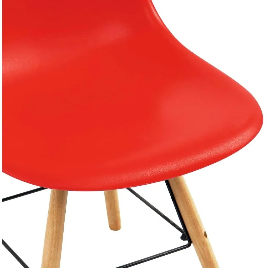 Esszimmerstühle 4-Sitzer Kunststoff rot