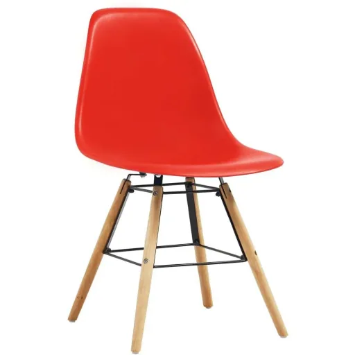 Esszimmerstühle 4-Sitzer Kunststoff rot