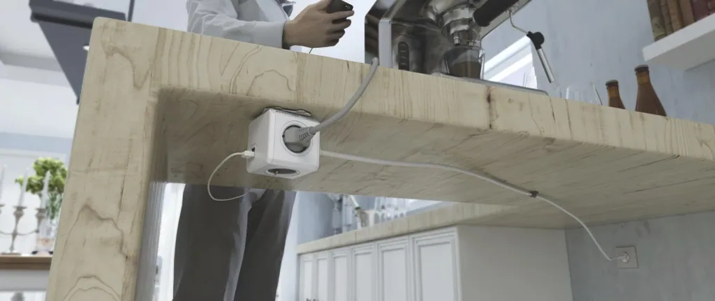 PowerCube Extended Steckdosenwürfel mit 4 Steckdosen und 2 USB Anschlüssen