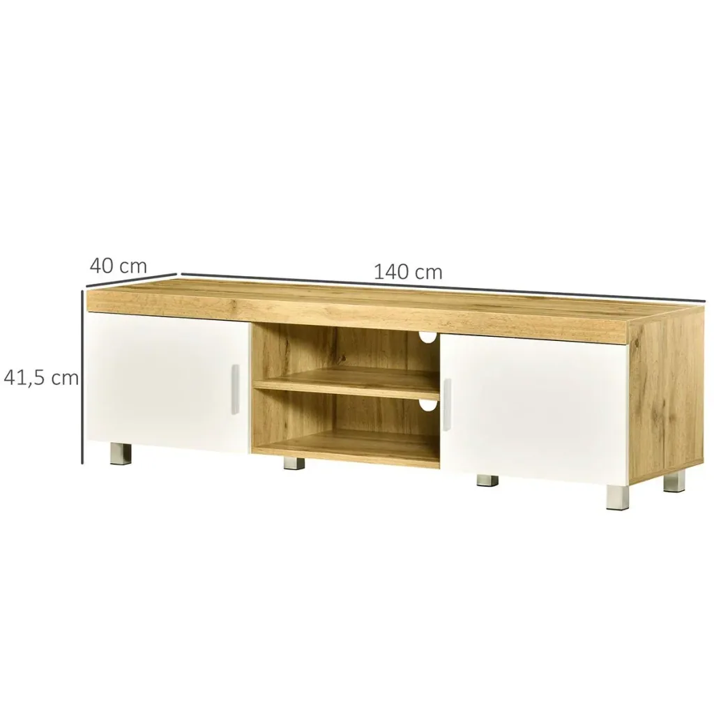 TV Lowborad Fernsehtisch Fernsehschrank TV-Board TV-Schrank TV-Kommode für Fernseher bis 63 Zoll mit 2 Ablageböden Türen