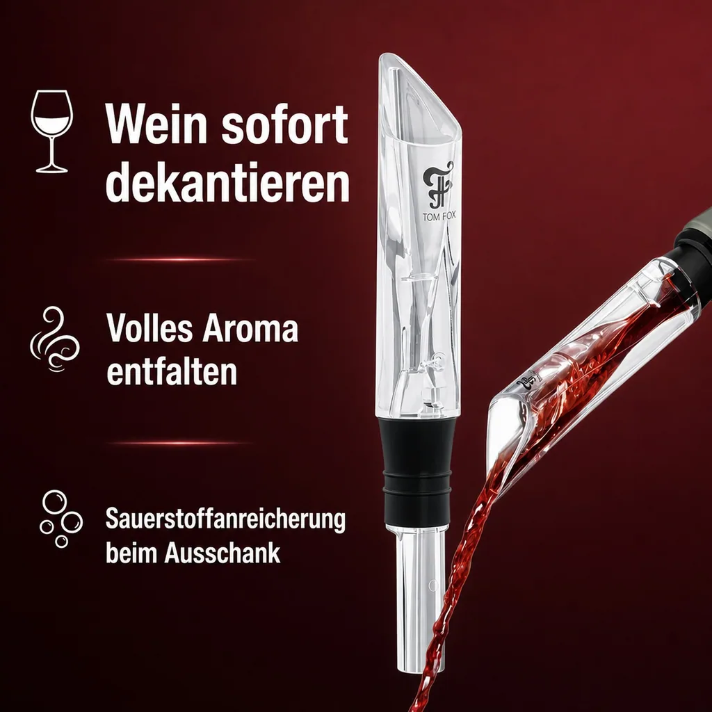 Weinausgießer - Crystal Areator, extra lang