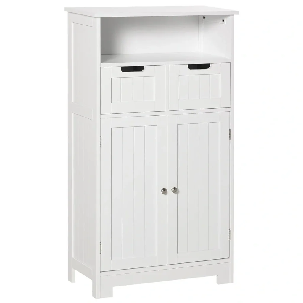 Badezimmerschrank mit 2 Schubladen 1 Tür Schrank weiß
