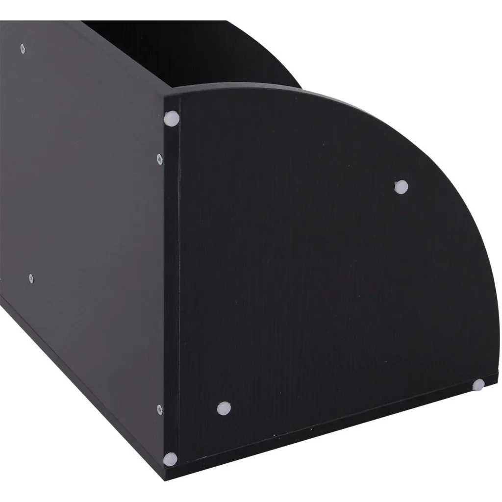 Eckregal Standregal Bücherregal Dekoregal Blumenregal Holzregal fächerförmig 4 Fächer Schwarz 39,5 x 39,5 x 120 cm