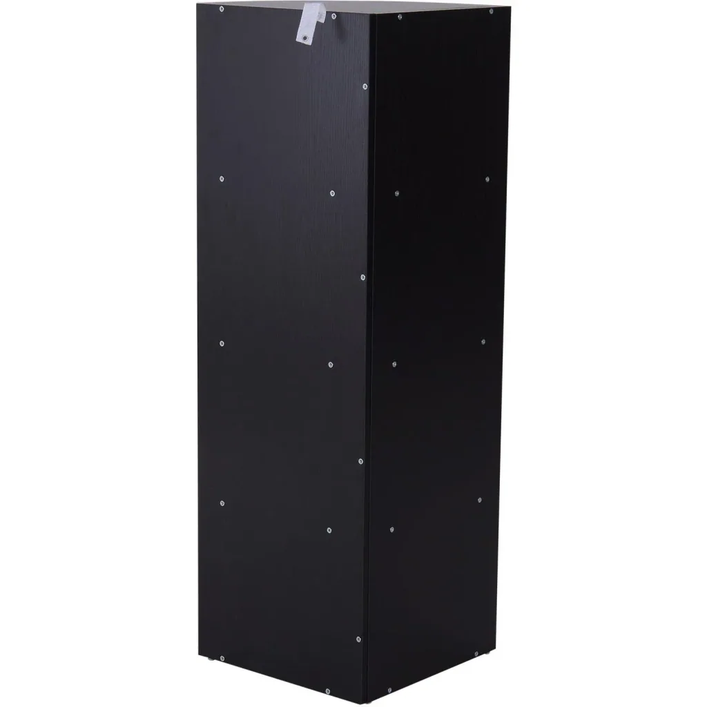 Eckregal Standregal Bücherregal Dekoregal Blumenregal Holzregal fächerförmig 4 Fächer Schwarz 39,5 x 39,5 x 120 cm