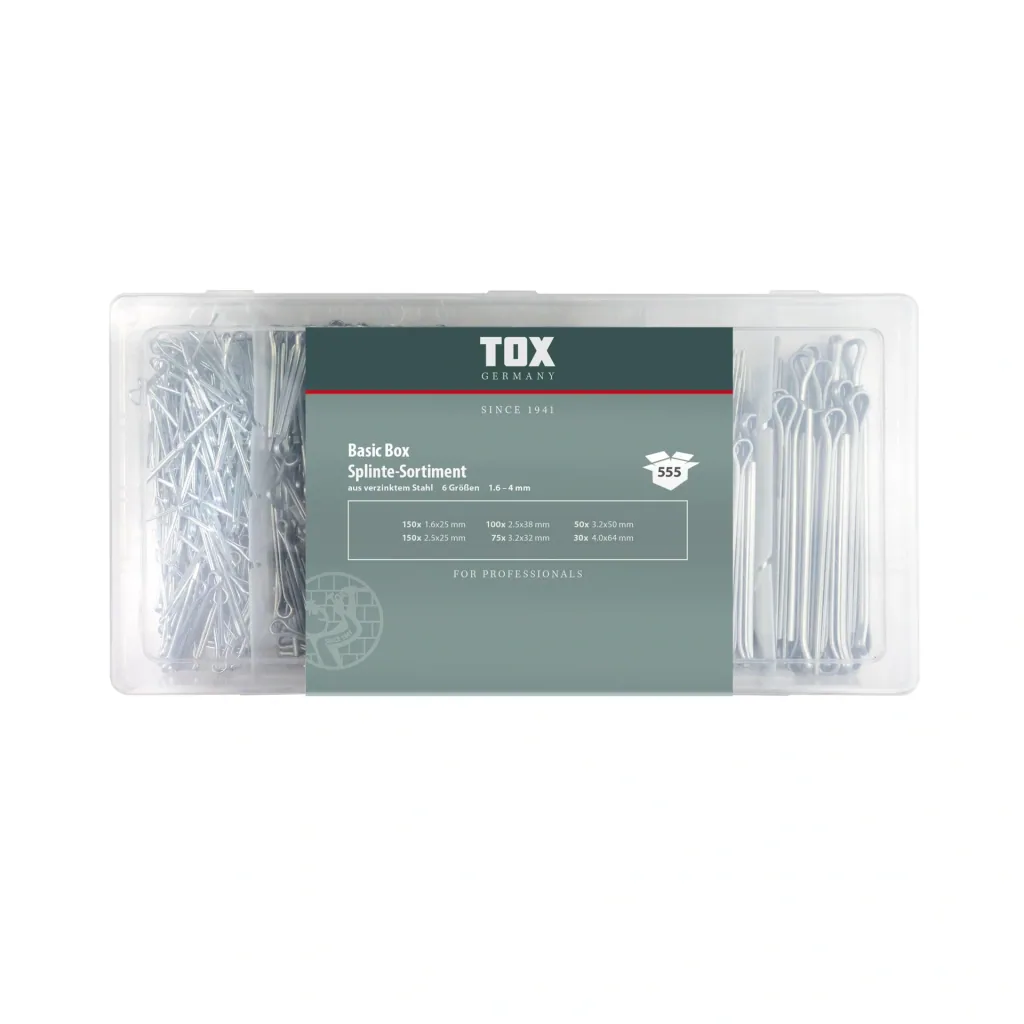 Splinte - Sortiment Basic Box 555-teilig