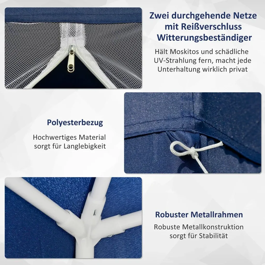 Pavillon mit Moskitonetz beige