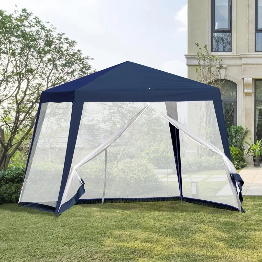 Pavillon mit Moskitonetz beige